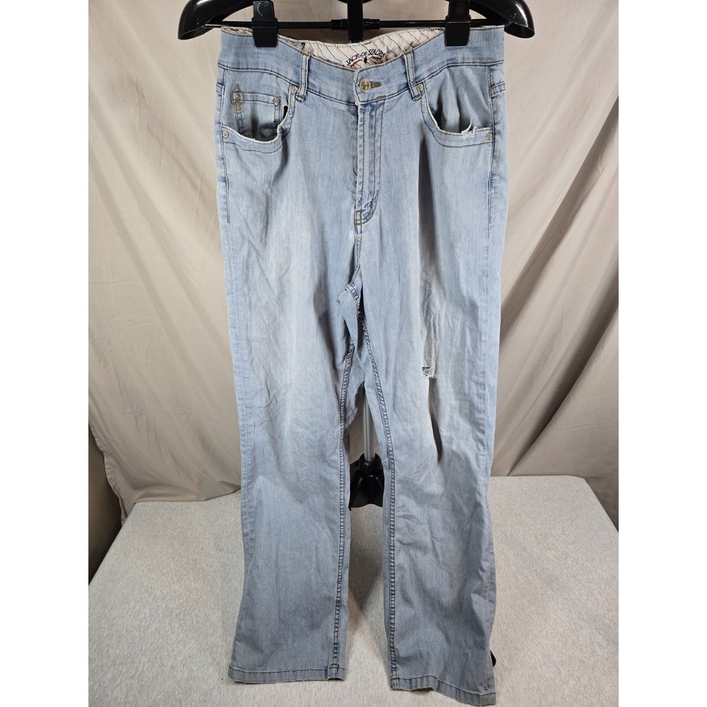 Jack Of Spades Mens High Roller Comfort Fit Denim Jeans 30x28 Blue Straight Leg